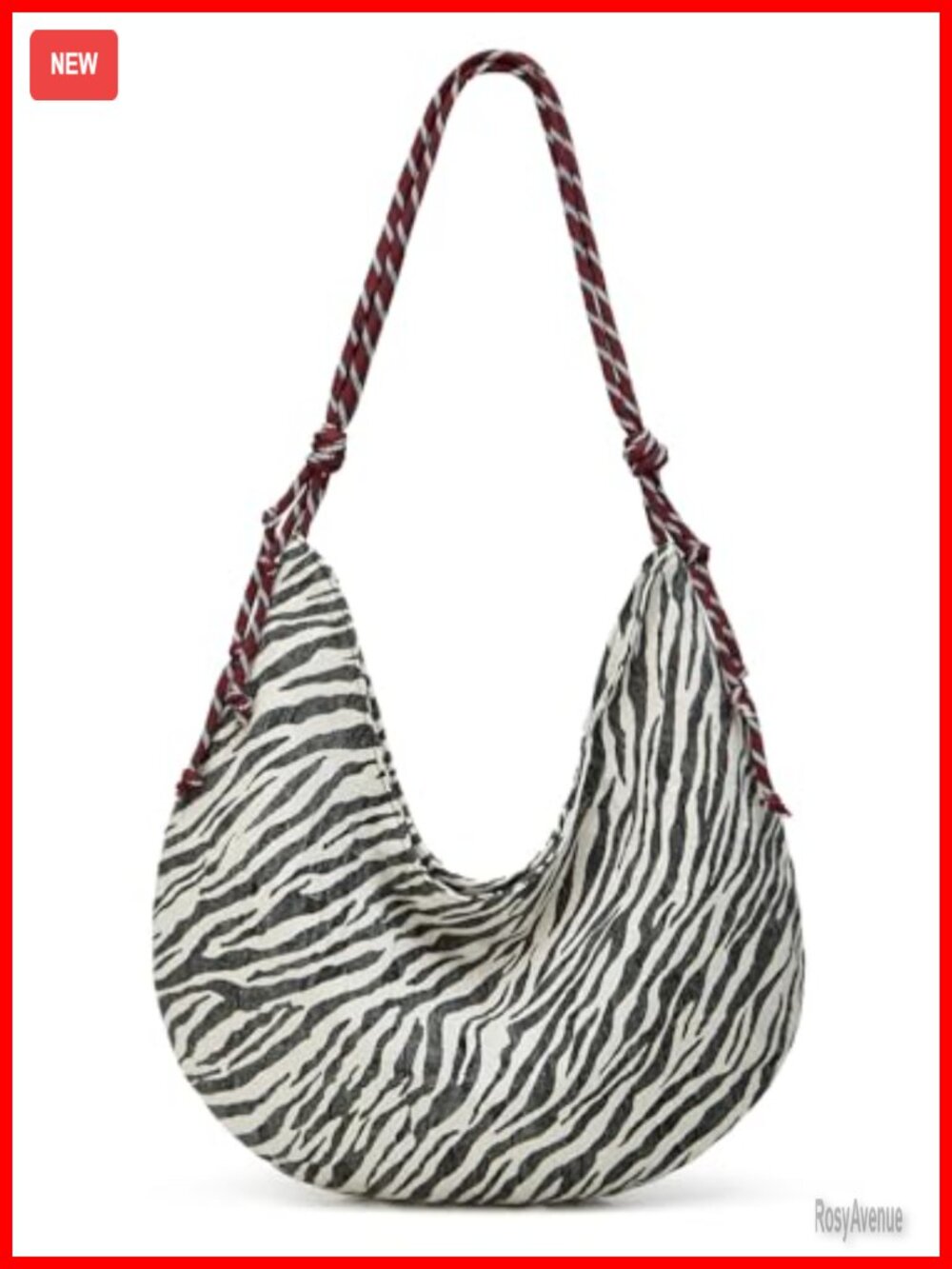 Large Canvas Tote Bag Slouchy Crescent Shoulder Handbag